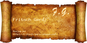 Fritsch Gerő névjegykártya